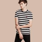 Burberry Burberry Striped Cotton T-shirt, Size: M, Black