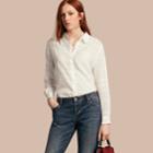 Burberry Burberry Check Cotton Broderie Anglaise Shirt, Size: M, White