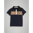 Burberry Burberry Vintage Check Panel Cotton Polo Shirt, Size: 10y
