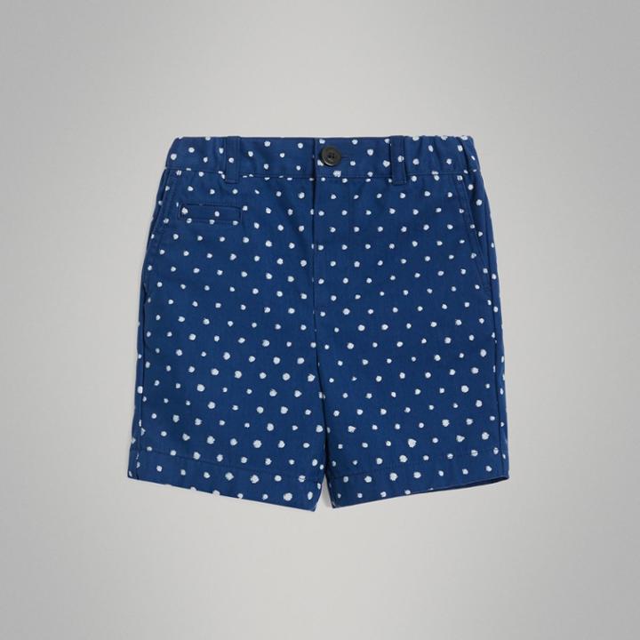 Burberry Burberry Childrens Spot Print Cotton Blend Shorts, Size: 12m, Blue