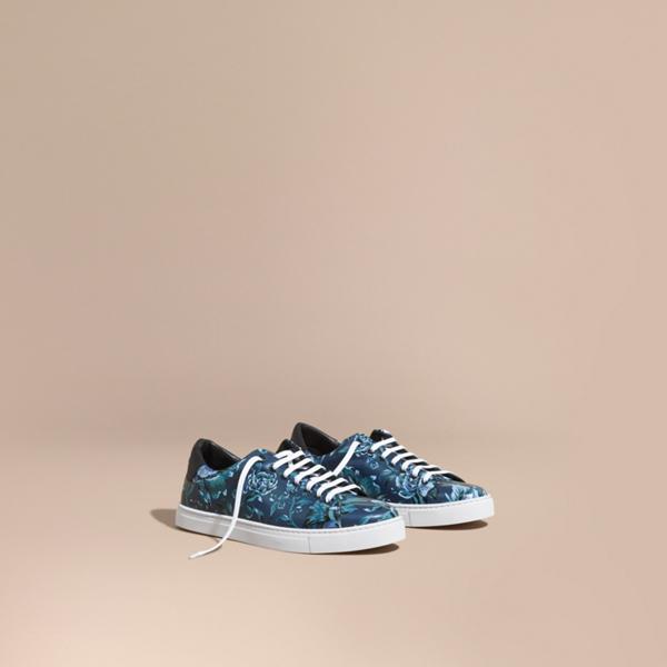 Burberry Peony Rose Print Leather Trainers