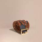 Burberry Burberry Striped Snakeskin Waist Belt, Size: 100, Brown
