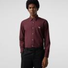 Burberry Burberry Contrast Button Stretch Cotton Shirt, Size: Xs, Red