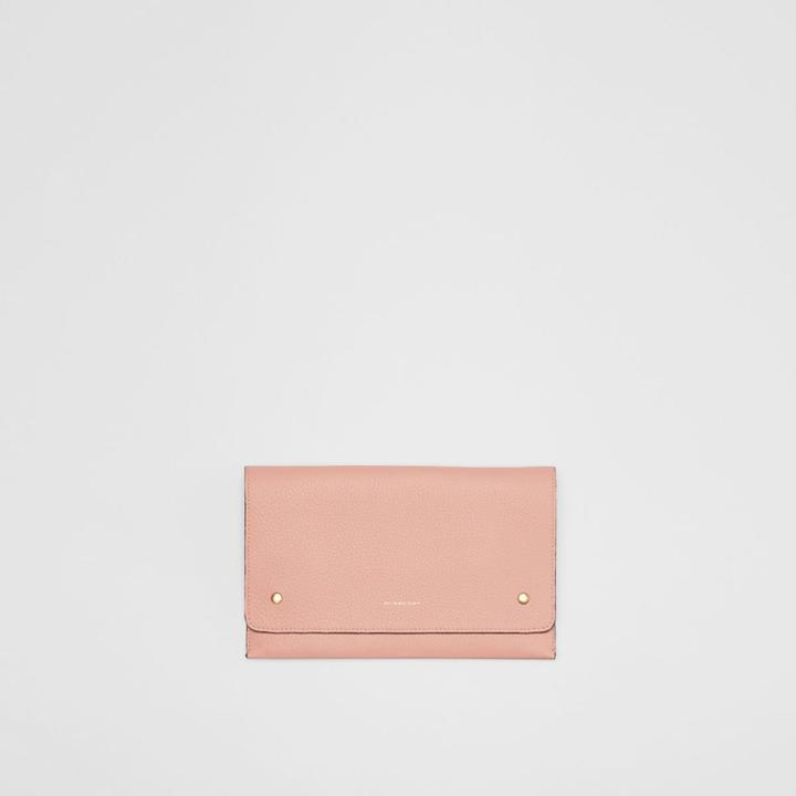 Burberry Burberry Two-tone Leather Wristlet Clutch, Purple
