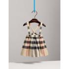 Burberry Burberry Detachable Strap Check Cotton Skirt, Size: 6m, Beige