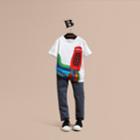 Burberry Burberry Rocket Telephone Box Print Cotton T-shirt, Size: 10y, White