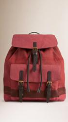 Burberry Overdyed Canvas Check Backpack
