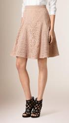 Burberry Italian Corded Lace A-line Skirt