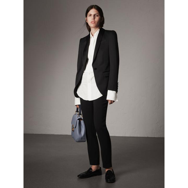 Burberry Burberry Stretch Wool Tuxedo Jacket, Size: 14, Black
