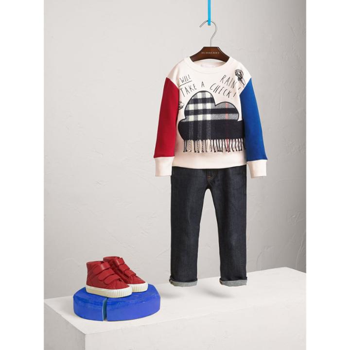 Burberry Burberry Weather Motif Cotton Sweatshirt, Size: 4y, Blue