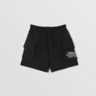Burberry Burberry Childrens Location Print Cotton Drawcord Shorts, Size: 3y, Black