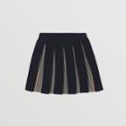 Burberry Burberry Childrens Icon Stripe Detail Wool Blend Pleated Skirt, Size: 10y