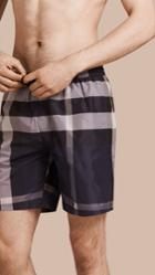 Burberry Burberry Check Swim Shorts, Size: Xl, Blue