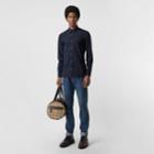 Burberry Burberry Contrast Button Stretch Cotton Shirt, Size: L