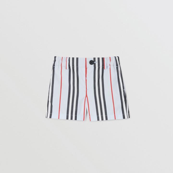 Burberry Burberry Childrens Icon Stripe Cotton Chino Shorts, Size: 2y, Blue