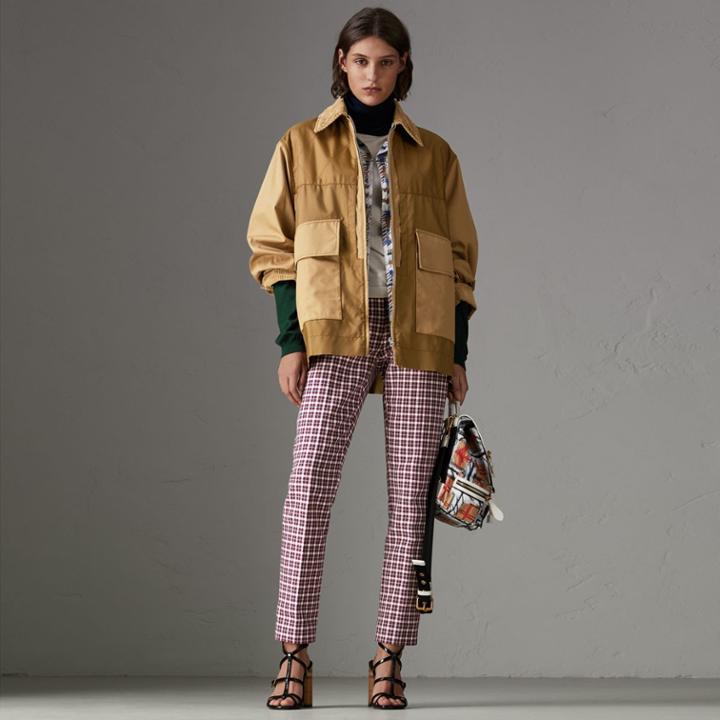 Burberry Burberry Quilted Panel Cotton Blend Jacket, Size: S