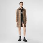 Burberry Burberry Vintage Check Nylon Belted Car Coat, Size: 14, Beige
