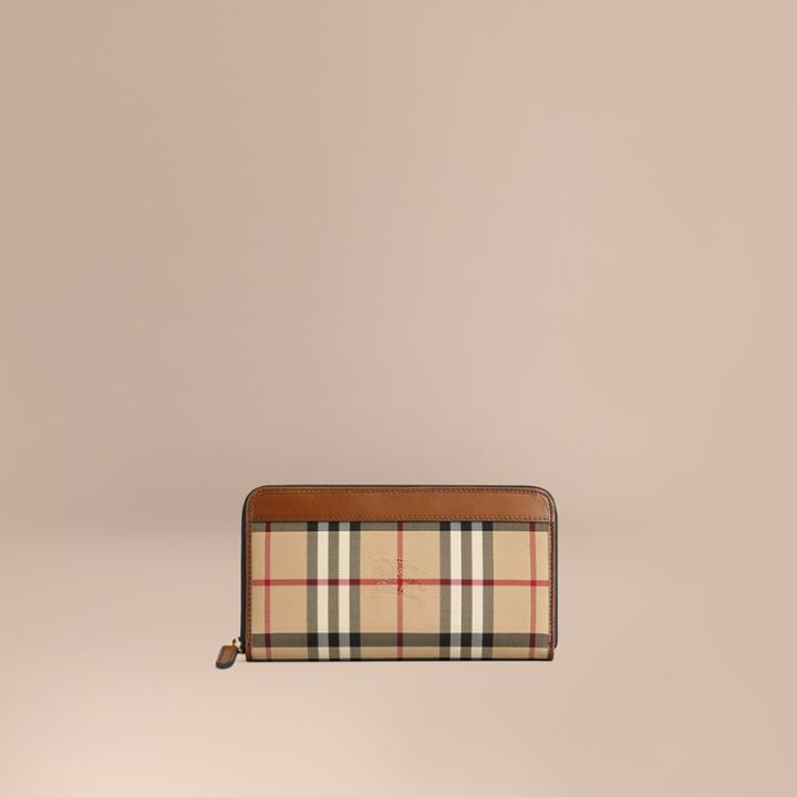 Burberry Burberry Horseferry Check Ziparound Wallet, Brown