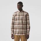 Burberry Burberry Embroidered B Motif Stretch Cotton Shirt, Size: L, Black