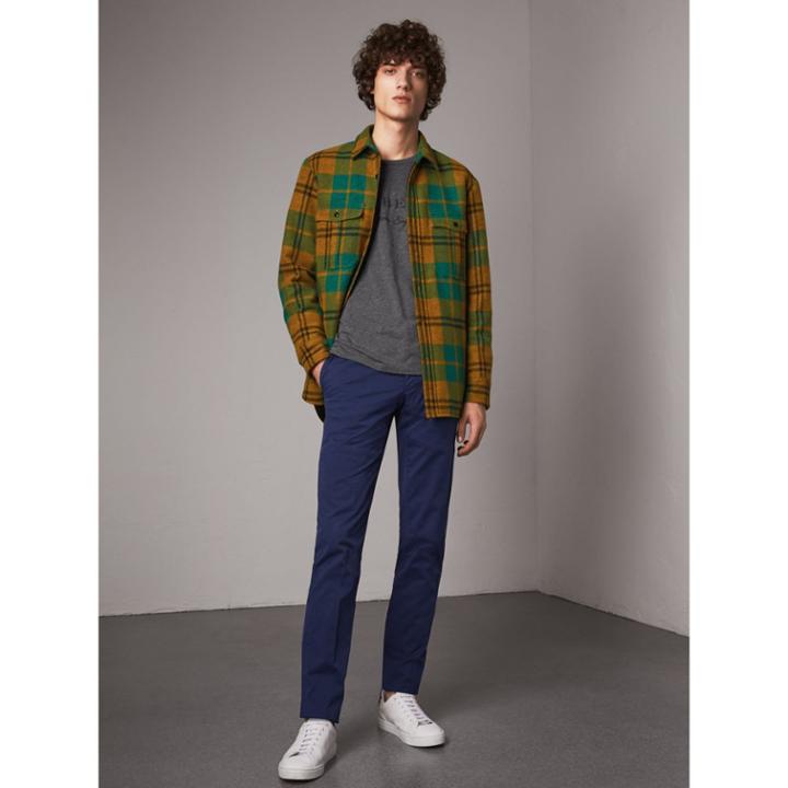 Burberry Burberry Slim Fit Stretch Cotton Chinos, Size: 40, Blue