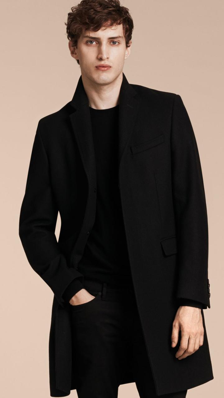 Burberry Burberry Tailored Wool Cashmere Coat, Size: 50, Black