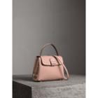 Burberry Burberry Small Grainy Leather And House Check Tote Bag, Grey
