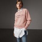 Burberry Burberry Embroidered Cotton Blend Jersey Sweatshirt, Size: Xs, Purple