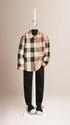 Burberry Burberry Check Cotton Shirt, Size: 6y, Beige