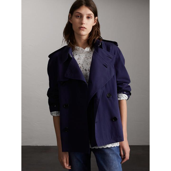 Burberry Burberry Unisex Tropical Gabardine Trench Jacket, Size: M, Blue