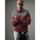 Burberry Burberry Geometric Cotton Wool Cashmere Moulin Sweater, Red
