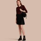 Burberry Burberry Two-tone Satin Pleated Skirt, Size: 10, Black