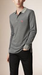 Burberry Burberry Cotton Jersey Double Dyed Polo Shirt, Size: Xxl, Blue