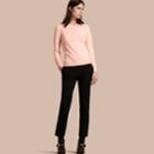 Burberry Burberry Cashmere Sweater With Crested Buttons, Pink