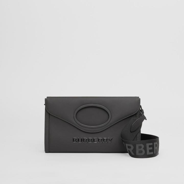 Burberry Burberry Logo Print Rubberised Cotton Foldover Pocket Bag