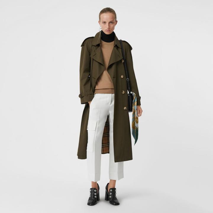 Burberry Burberry Straight Fit Silk Wool Cargo Trousers, Size: 06, White