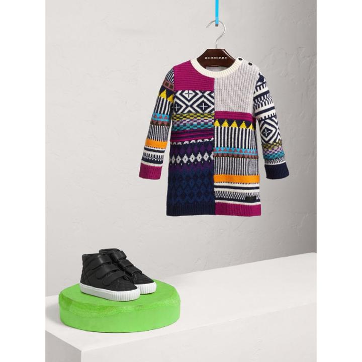 Burberry Burberry Fair Isle Wool Cashmere Sweater Dress, Size: 12m