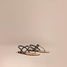 Burberry House Check-lined Leather Sandals
