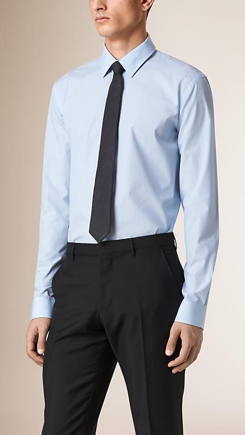 Burberry Modern Fit Striped Cotton Poplin Shirt