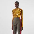 Burberry Burberry Sequinned Turtleneck Top, Size: M, Yellow