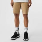 Burberry Burberry Icon Stripe Detail Cotton Twill Chino Shorts, Size: 36, Yellow