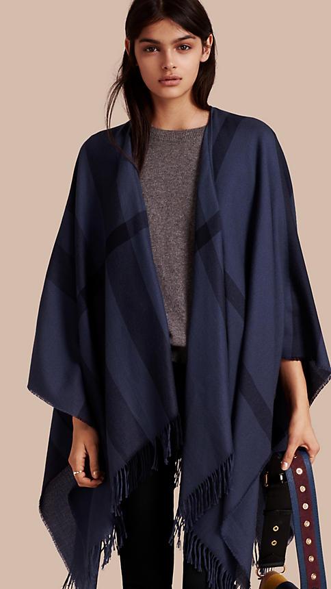 Burberry Lightweight Check Cashmere Poncho