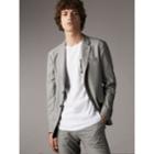 Burberry Burberry Micro Houndstooth Cotton Wool Blend Blazer, Size: 42r, Grey