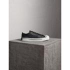 Burberry Burberry Topstitched Leather Trainers, Size: 42.5, Black