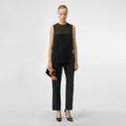 Burberry Burberry Sleeveless Pleated Silk Georgette Top, Size: 04, Black