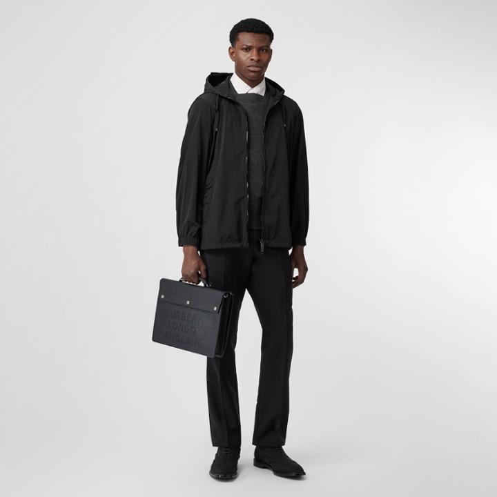 Burberry Burberry Packaway Lightweight Hooded Jacket, Size: 34, Black