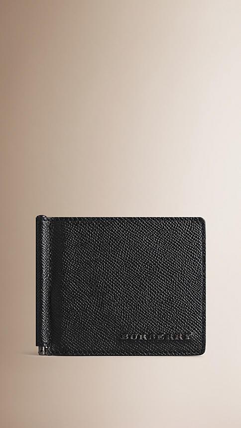 Burberry London Leather Money Clip Wallet