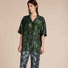 Burberry Short-sleeved Floral Print Silk Pyjama-style Shirt