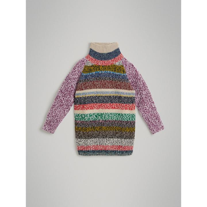 Burberry Burberry Striped Cashmere And Wool Oversized Sweater, Size: 14y, Pink