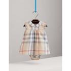 Burberry Burberry Washed Check Cotton Dress, Size: 24m, Beige