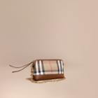 Burberry Burberry House Check And Leather Clutch Bag, Brown
